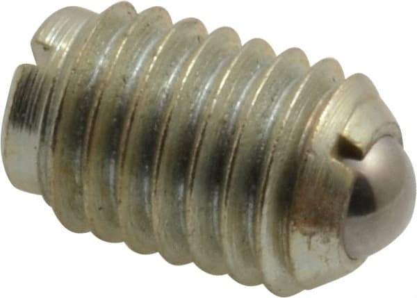 Gibraltar - 1/2-13, 0.281" Ball Diam, 3/4" Body Length, 0.072" Max Ball Reach, Threaded Ball Plunger - Steel Body, Steel Ball, 6 Lb Initial End Force, 30 Lb Final End Force - USA Tool & Supply