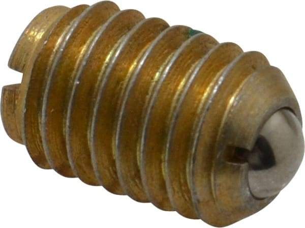 Gibraltar - 1/2-13, 0.281" Ball Diam, 3/4" Body Length, 0.072" Max Ball Reach, Threaded Ball Plunger - Steel Body, Steel Ball, 6 Lb Initial End Force, 30 Lb Final End Force, Locking Element - USA Tool & Supply