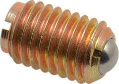 Gibraltar - 5/8-11, 0.375" Ball Diam, 63/64" Body Length, 0.096" Max Ball Reach, Threaded Ball Plunger - Steel Body, Steel Ball, 7 Lb Initial End Force, 50 Lb Final End Force - USA Tool & Supply