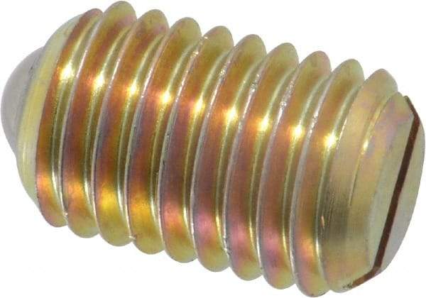 Gibraltar - 5/8-11, 0.375" Ball Diam, 63/64" Body Length, 0.096" Max Ball Reach, Threaded Ball Plunger - Steel Body, Steel Ball, 7 Lb Initial End Force, 50 Lb Final End Force, Locking Element - USA Tool & Supply