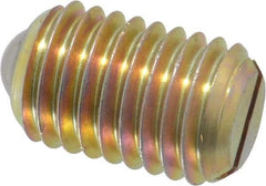Gibraltar - 5/8-11, 0.375" Ball Diam, 63/64" Body Length, 0.096" Max Ball Reach, Threaded Ball Plunger - Steel Body, Steel Ball, 7 Lb Initial End Force, 50 Lb Final End Force, Locking Element - USA Tool & Supply