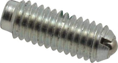Gibraltar - 10-32, 0.093" Ball Diam, 33/64" Body Length, 0.025" Max Ball Reach, Threaded Ball Plunger - Steel Body, Steel Ball, 0.5 Lb Initial End Force, 1.5 Lb Final End Force, Locking Element - USA Tool & Supply