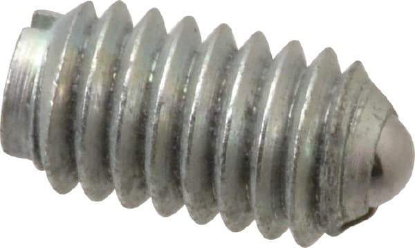 Gibraltar - 5/16-18, 0.156" Ball Diam, 37/64" Body Length, 0.04" Max Ball Reach, Threaded Ball Plunger - Steel Body, Steel Ball, 2 Lb Initial End Force, 4.5 Lb Final End Force - USA Tool & Supply
