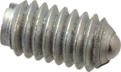 Gibraltar - 5/16-18, 0.156" Ball Diam, 37/64" Body Length, 0.04" Max Ball Reach, Threaded Ball Plunger - Steel Body, Steel Ball, 2 Lb Initial End Force, 4.5 Lb Final End Force - USA Tool & Supply