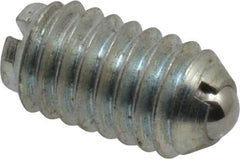 Gibraltar - 5/16-18, 0.156" Ball Diam, 37/64" Body Length, 0.04" Max Ball Reach, Threaded Ball Plunger - Steel Body, Steel Ball, 2 Lb Initial End Force, 4.5 Lb Final End Force, Locking Element - USA Tool & Supply