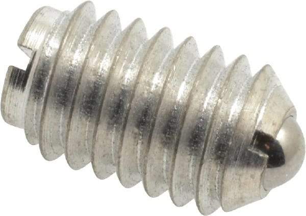 Gibraltar - 3/8-16, 0.187" Ball Diam, 5/8" Body Length, 0.048" Max Ball Reach, Threaded Ball Plunger - Steel Body, Steel Ball, 2.5 Lb Initial End Force, 5 Lb Final End Force - USA Tool & Supply