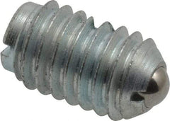 Gibraltar - 3/8-16, 0.187" Ball Diam, 5/8" Body Length, 0.048" Max Ball Reach, Threaded Ball Plunger - Steel Body, Steel Ball, 2.5 Lb Initial End Force, 5 Lb Final End Force, Locking Element - USA Tool & Supply