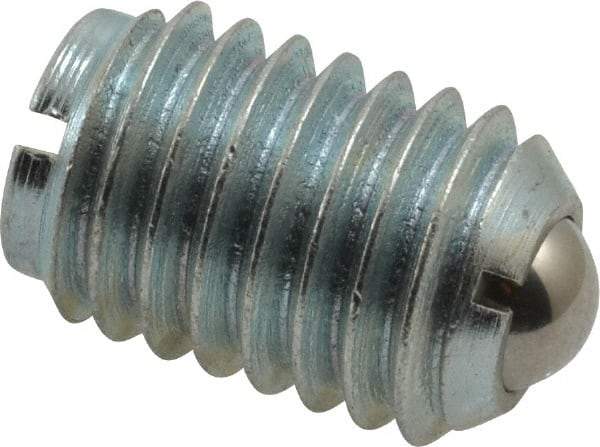 Gibraltar - 1/2-13, 0.281" Ball Diam, 3/4" Body Length, 0.072" Max Ball Reach, Threaded Ball Plunger - Steel Body, Steel Ball, 3 Lb Initial End Force, 6 Lb Final End Force - USA Tool & Supply