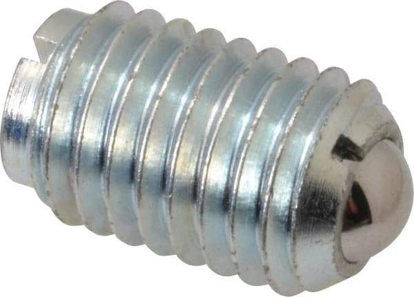 Gibraltar - 5/8-11, 0.375" Ball Diam, 63/64" Body Length, 0.096" Max Ball Reach, Threaded Ball Plunger - Steel Body, Steel Ball, 4.5 Lb Initial End Force, 9 Lb Final End Force, Locking Element - USA Tool & Supply
