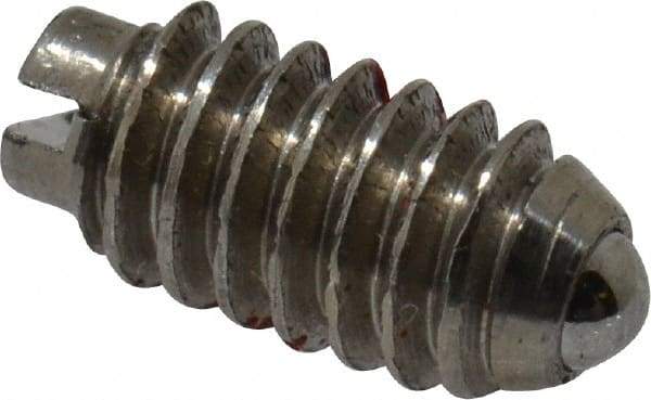 Gibraltar - 5-40, 0.062" Ball Diam, 1/4" Body Length, 0.02" Max Ball Reach, Threaded Ball Plunger - Steel Body, Steel Ball, 0.25 Lb Initial End Force, 0.75 Lb Final End Force, Locking Element - USA Tool & Supply