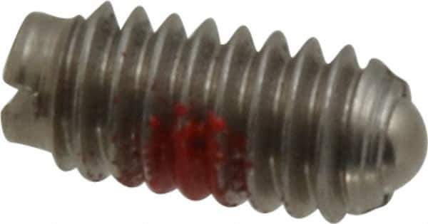 Gibraltar - 8-32, 0.093" Ball Diam, 11/32" Body Length, 0.025" Max Ball Reach, Threaded Ball Plunger - Steel Body, Steel Ball, 0.5 Lb Initial End Force, 1.25 Lb Final End Force, Locking Element - USA Tool & Supply