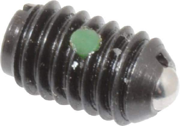 Gibraltar - 3/8-16, 0.187" Ball Diam, 5/8" Body Length, 0.048" Max Ball Reach, Threaded Ball Plunger - Steel Body, Steel Ball, 5 Lb Initial End Force, 10 Lb Final End Force, Locking Element - USA Tool & Supply