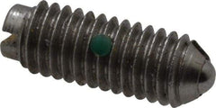 Gibraltar - 10-32, 0.093" Ball Diam, 33/64" Body Length, 0.025" Max Ball Reach, Threaded Ball Plunger - Stainless Steel Body, Stainless Steel Ball, 2 Lb Initial End Force, 5 Lb Final End Force, Locking Element - USA Tool & Supply