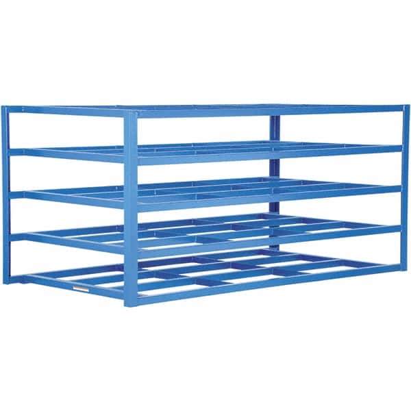 Vestil - 4 Bay, 5 Shelf, 2,000 Lb per Shelf Capacity, Blue Horizontal Sheet Storage Rack - 55" Wide x 48" High x 103" Deep - USA Tool & Supply