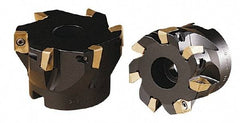 Kennametal - 6 Inserts, 3" Cut Diam, 1" Arbor Diam, 0.6" Max Depth of Cut, Indexable Square-Shoulder Face Mill - 0/90° Lead Angle, 1.96" High, AP.T 1604.., AP.W 1604.. & APEX 1604.. Insert Compatibility, Through Coolant, Series 7690 VA 16 - USA Tool & Supply