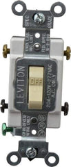 Leviton - 2 Pole, 120 to 277 VAC, 20 Amp, Commercial Grade, Toggle, Wall and Dimmer Light Switch - 1.31 Inch Wide x 4.06 Inch High - USA Tool & Supply