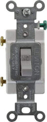 Leviton - 1 Pole, 120 to 277 VAC, 20 Amp, Commercial Grade, Toggle, Wall and Dimmer Light Switch - 1.31 Inch Wide x 4.06 Inch High - USA Tool & Supply