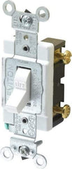 Leviton - 1 Pole, 120 to 277 VAC, 20 Amp, Commercial Grade, Toggle, Wall and Dimmer Light Switch - 1.31 Inch Wide x 4.06 Inch High - USA Tool & Supply