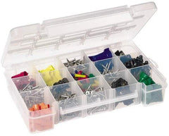 Akro-Mils - 7" Wide x 11" High x 2-3/8" Deep, Small Parts Storage Case - Clarified Polypropylene Frame, 3 to 15 Compartments, 2" Wide x 2-1/8 to 10-3/16" High x 2" Deep Bin - USA Tool & Supply