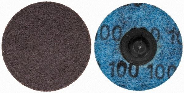 Tru-Maxx - 1-1/2" Disc Diam, 100 Grit, Aluminum Oxide Quick Change Disc - Type R Attaching System, Coated, Brown, Fine Grade, 30,000 RPM - USA Tool & Supply