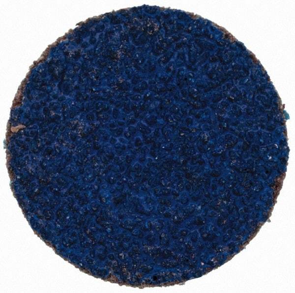 Tru-Maxx - 1" Disc Diam, 50 Grit, Zirconia Alumina Quick Change Disc - Type R Attaching System, Coated, Blue, Coarse Grade, 20,000 RPM - USA Tool & Supply