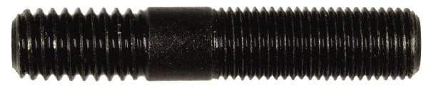 Dorman - 3/8-24 Long Thread, 3/8-16 Short Thread, 2" OAL Unequal Double Threaded Stud - Steel, Black Oxide Finish, 1" Long Thread Length, 5/8" Short Thread Length - USA Tool & Supply