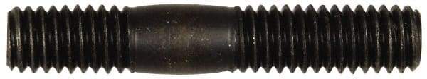 Dorman - 3/8-16 2-1/8" OAL Unequal Double Threaded Stud - Steel, Black Oxide Finish, 1" Long Thread Length, 5/8" Short Thread Length - USA Tool & Supply