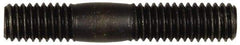 Dorman - 3/8-16 2-1/8" OAL Unequal Double Threaded Stud - Steel, Black Oxide Finish, 1" Long Thread Length, 5/8" Short Thread Length - USA Tool & Supply