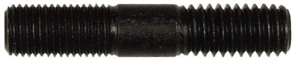 Dorman - 7/16-20 Long Thread, 7/16-14 Short Thread, 2-1/4" OAL Unequal Double Threaded Stud - Steel, Black Oxide Finish, 3/4" Long Thread Length, 3/4" Short Thread Length - USA Tool & Supply
