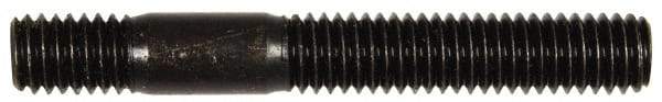 Dorman - 7/16-20 Long Thread, 7/16-14 Short Thread, 3-1/4" OAL Unequal Double Threaded Stud - Steel, Black Oxide Finish, 1-7/8" Long Thread Length, 5/8" Short Thread Length - USA Tool & Supply