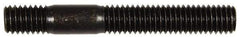 Dorman - 7/16-20 Long Thread, 7/16-14 Short Thread, 3-1/4" OAL Unequal Double Threaded Stud - Steel, Black Oxide Finish, 1-7/8" Long Thread Length, 5/8" Short Thread Length - USA Tool & Supply