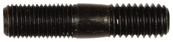 Dorman - 7/16-20 Long Thread, 7/16-14 Short Thread, 2" OAL Unequal Double Threaded Stud - Steel, Black Oxide Finish, 7/8" Long Thread Length, 3/4" Short Thread Length - USA Tool & Supply