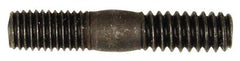 Dorman - 1/4-28 Long Thread, 1/4-20 Short Thread, 1-1/4" OAL Unequal Double Threaded Stud - Steel, Black Oxide Finish, 1/2" Long Thread Length, 1/2" Short Thread Length - USA Tool & Supply