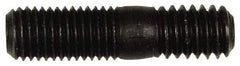 Dorman - 5/16-24 Long Thread, 5/16-18 Short Thread, 1-1/4" OAL Unequal Double Threaded Stud - Steel, Black Oxide Finish, 5/8" Long Thread Length, 7/16" Short Thread Length - USA Tool & Supply