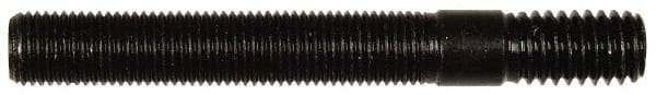 Dorman - 3/8-24 Long Thread, 3/8-16 Short Thread, 2" OAL Unequal Double Threaded Stud - Steel, Black Oxide Finish, 2" Long Thread Length, 5/8" Short Thread Length - USA Tool & Supply