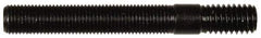 Dorman - 3/8-24 Long Thread, 3/8-16 Short Thread, 2" OAL Unequal Double Threaded Stud - Steel, Black Oxide Finish, 2" Long Thread Length, 5/8" Short Thread Length - USA Tool & Supply