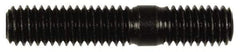 Dorman - 3/8-16 2" OAL Unequal Double Threaded Stud - Steel, Black Oxide Finish, 1-1/8" Long Thread Length, 5/8" Short Thread Length - USA Tool & Supply