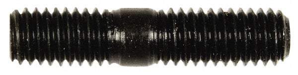 Dorman - 7/16-14 2" OAL Unequal Double Threaded Stud - Steel, Black Oxide Finish, 1" Long Thread Length, 3/4" Short Thread Length - USA Tool & Supply
