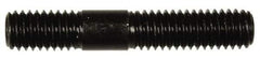 Dorman - 7/16-14 2-1/2" OAL Unequal Double Threaded Stud - Steel, Black Oxide Finish, 1-1/4" Long Thread Length, 3/4" Short Thread Length - USA Tool & Supply