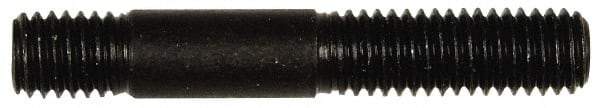 Dorman - 3/8-16 2-7/32" OAL Unequal Double Threaded Stud - Steel, Black Oxide Finish, 1-1/2" Long Thread Length, 7/16" Short Thread Length - USA Tool & Supply