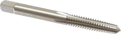 OSG - 1/4-20 UNC 4 Flute Bright Finish High Speed Steel Straight Flute Standard Hand Tap - Taper, Right Hand Thread, 2-1/2" OAL, 1" Thread Length, H2 Limit, Oversize - Exact Industrial Supply