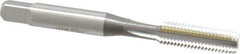 OSG - 1/4-28 UNF 4 Flute Bright Finish High Speed Steel Straight Flute Standard Hand Tap - Bottoming, Right Hand Thread, 2-1/2" OAL, 1" Thread Length, H2 Limit, Oversize - Exact Industrial Supply
