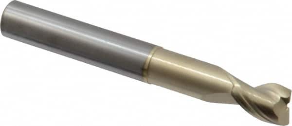 Accupro - 3/8" Diam 2 Flute Solid Carbide 0.015" Corner Radius End Mill - USA Tool & Supply