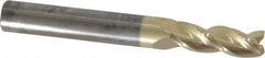 Accupro - 9/32", 13/16" LOC, 5/16" Shank Diam, 2-1/2" OAL, 3 Flute, Solid Carbide Square End Mill - Single End, ZrN Finish, Spiral Flute, 37° Helix, Centercutting, Right Hand Cut, Right Hand Flute - USA Tool & Supply