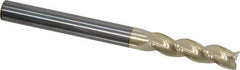 Accupro - 5/16", 1-1/4" LOC, 5/16" Shank Diam, 3-1/2" OAL, 3 Flute, Solid Carbide Square End Mill - Single End, ZrN Finish, Spiral Flute, 37° Helix, Centercutting, Right Hand Cut, Right Hand Flute - USA Tool & Supply