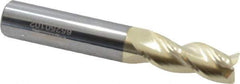 Accupro - 13/32", 1" LOC, 7/16" Shank Diam, 2-3/4" OAL, 3 Flute, Solid Carbide Square End Mill - Single End, ZrN Finish, Spiral Flute, 37° Helix, Centercutting, Right Hand Cut, Right Hand Flute - USA Tool & Supply