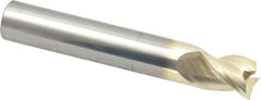Accupro - 7/16", 9/16" LOC, 7/16" Shank Diam, 2-3/4" OAL, 3 Flute, Solid Carbide Square End Mill - Single End, ZrN Finish, Spiral Flute, 37° Helix, Centercutting, Right Hand Cut, Right Hand Flute - USA Tool & Supply