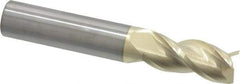 Accupro - 7/16", 1" LOC, 7/16" Shank Diam, 2-3/4" OAL, 3 Flute, Solid Carbide Square End Mill - Single End, ZrN Finish, Spiral Flute, 37° Helix, Centercutting, Right Hand Cut, Right Hand Flute - USA Tool & Supply