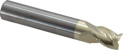 Accupro - 15/32", 5/8" LOC, 1/2" Shank Diam, 3" OAL, 3 Flute, Solid Carbide Square End Mill - Single End, ZrN Finish, Spiral Flute, 37° Helix, Centercutting, Right Hand Cut, Right Hand Flute - USA Tool & Supply