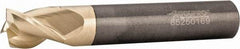 Accupro - 1/2", 5/8" LOC, 1/2" Shank Diam, 3" OAL, 3 Flute, Solid Carbide Square End Mill - Single End, ZrN Finish, Spiral Flute, 37° Helix, Centercutting, Right Hand Cut, Right Hand Flute - USA Tool & Supply